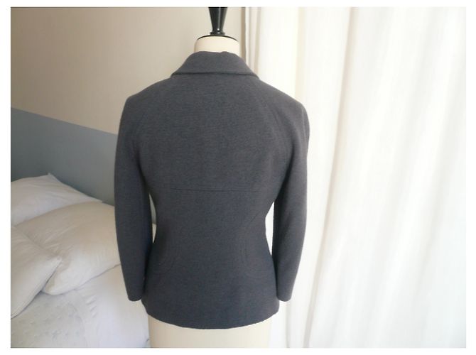 CHANEL Dunkelgraue Tweedjacke T.38 - Ansicht 3