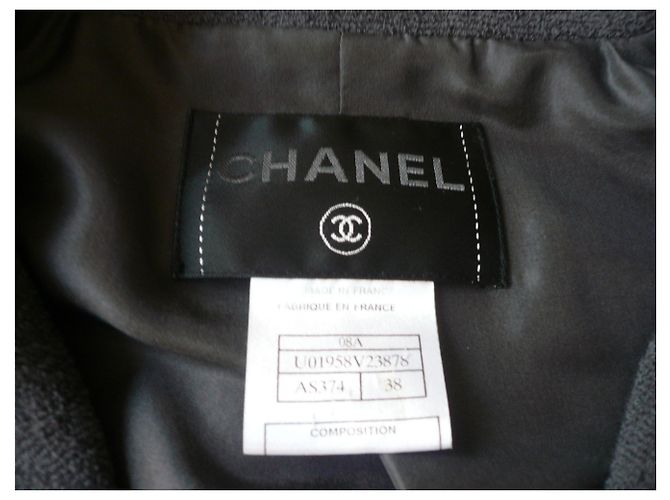 CHANEL Dunkelgraue Tweedjacke T.38 - Ansicht 5