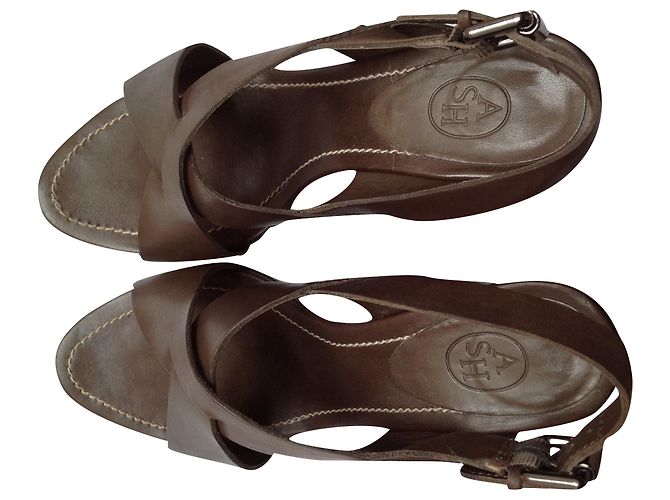 Sandali Ash in pelle marrone - vista 2