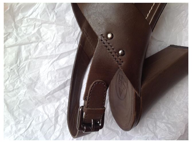Sandali Ash in pelle marrone - vista 5