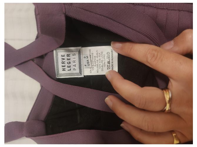 Vestido Herve Leger Morado de Viscosa Púrpura - vista 3