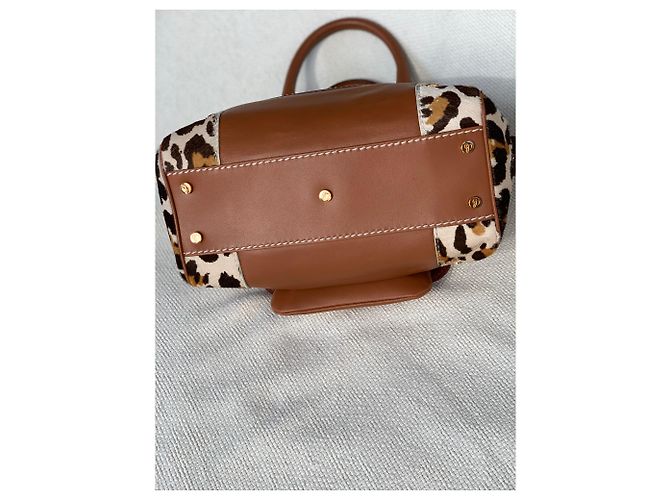Chopard Borsa da donna in pelle abbinata a pony stampato leopardato Caramello - vista 3