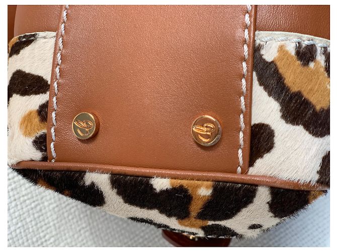 Chopard Borsa da donna in pelle abbinata a pony stampato leopardato Caramello - vista 4