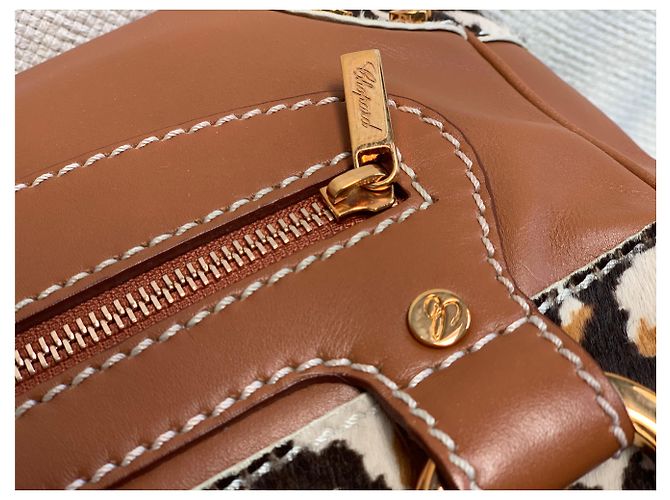 Chopard Borsa da donna in pelle abbinata a pony stampato leopardato Caramello - vista 5