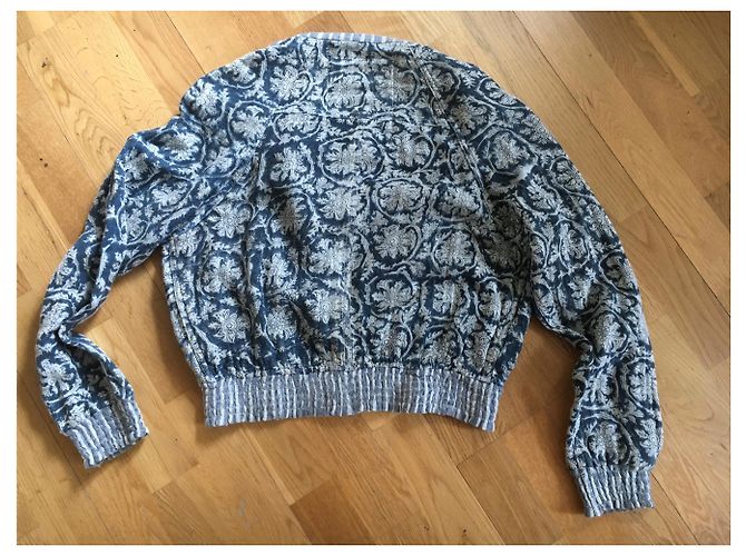 Ralph Lauren kurze Baumwoll-Bikerjacke Blau - Ansicht 2
