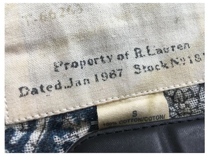 Ralph Lauren kurze Baumwoll-Bikerjacke Blau - Ansicht 3