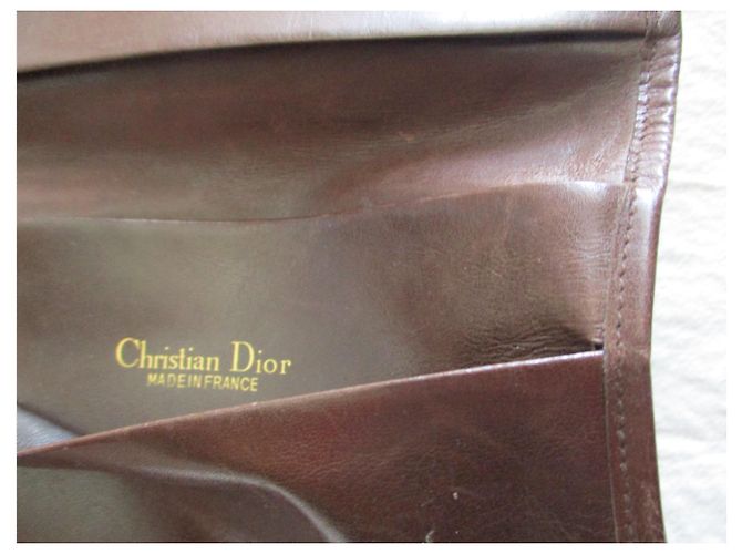 Christian Dior Cartera de la firma, Lienzo y cuero. Castaño - vista 3