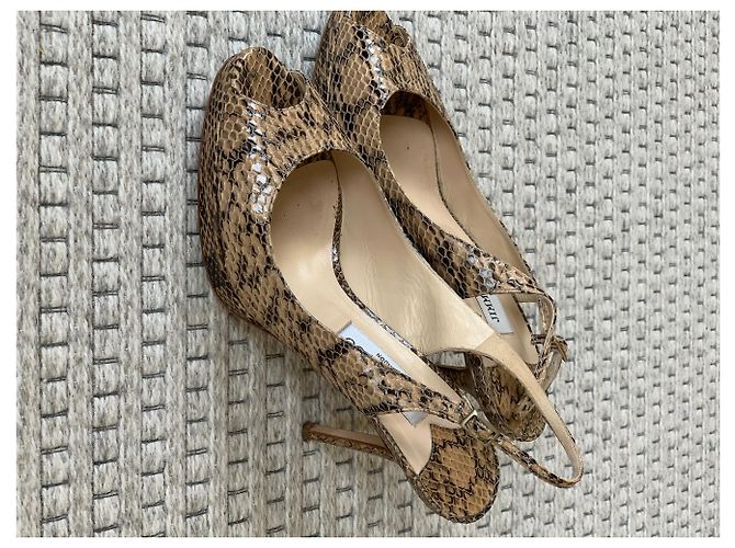 Jimmy Choo Pyton naturfarbene Absätze Python drucken - Ansicht 2