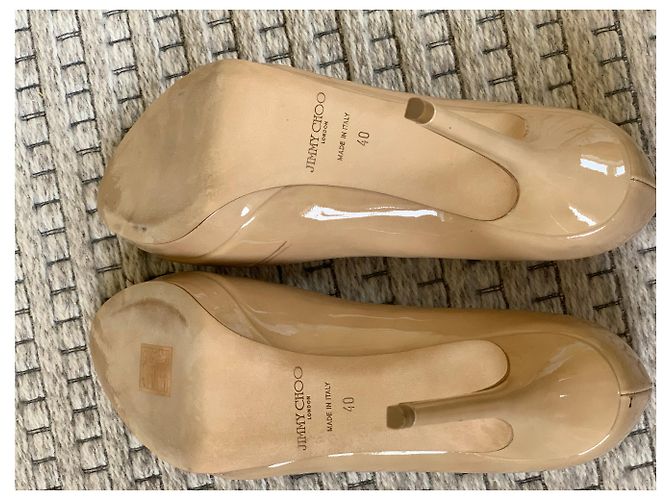 Décolleté Jimmy Choo in vernice beige 40 - vista 5