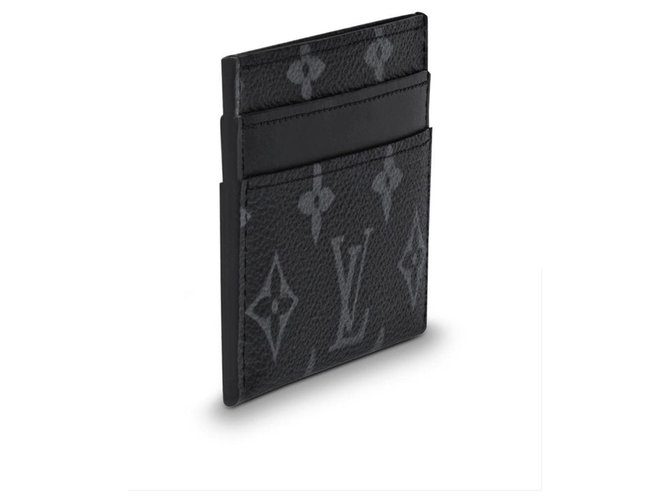 Louis Vuitton Monogram Eclipse Card Wallet Grey Leather - view 2