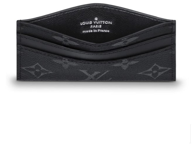 Louis Vuitton Monogram Eclipse Card Wallet Grey Leather - view 3