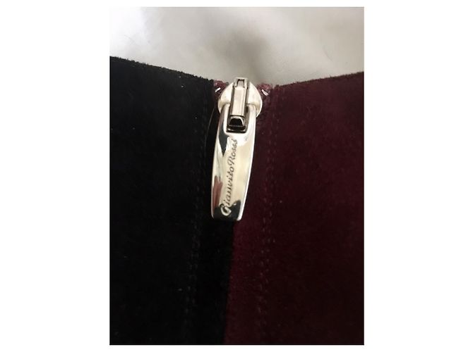 Botines Gianvito Rossi Negro Rosa Burdeos - vista 14