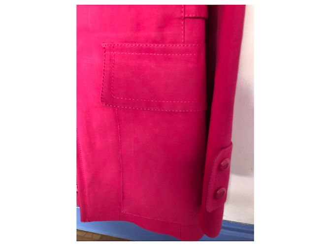 Gabardina Louis Vuitton de algodón fucsia Rosa - vista 2