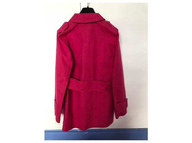 Gabardina Louis Vuitton de algodón fucsia Rosa - vista 4