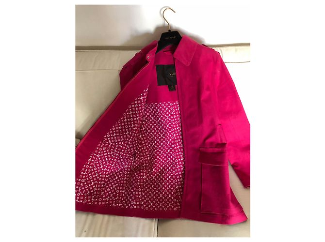 Gabardina Louis Vuitton de algodón fucsia Rosa - vista 5