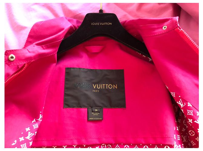 Gabardina Louis Vuitton de algodón fucsia Rosa - vista 6