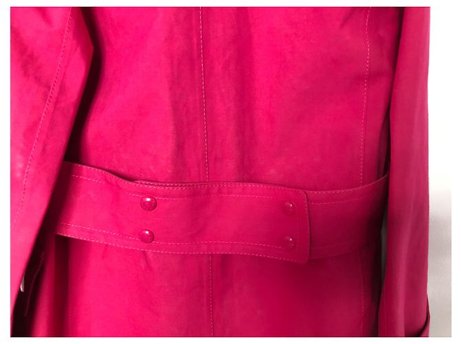Gabardina Louis Vuitton de algodón fucsia Rosa - vista 7