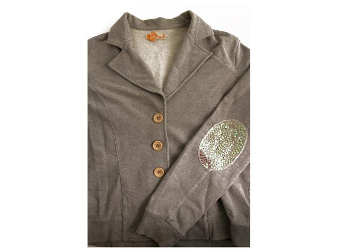 Liu.Jo Ajay von Liu Jo Gray Button Closure Baumwolle Sommer Cardigan Jacke Elbow Sequins Grau - Ansicht 5