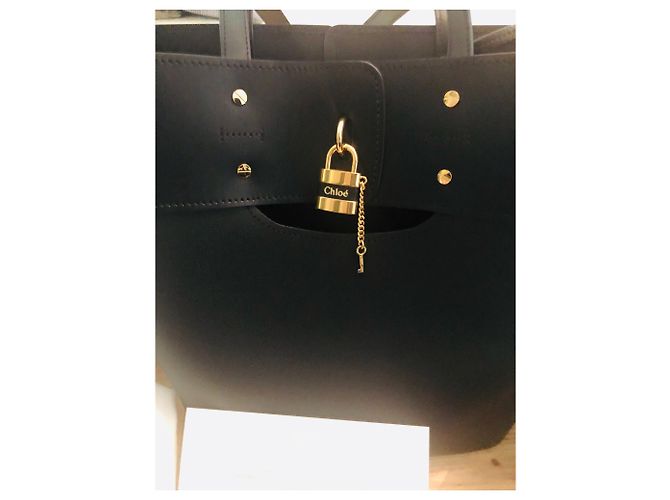 Borsa tote Chloé Aby in pelle nera Nero - vista 2