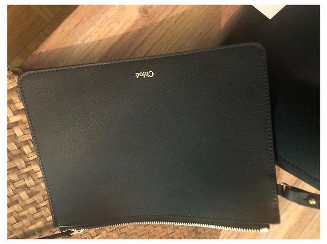 Borsa tote Chloé Aby in pelle nera Nero - vista 3