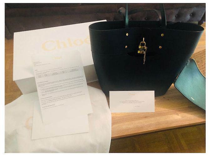 Borsa tote Chloé Aby in pelle nera Nero - vista 4