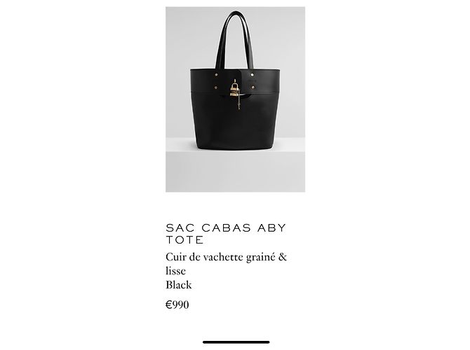 Borsa tote Chloé Aby in pelle nera Nero - vista 6