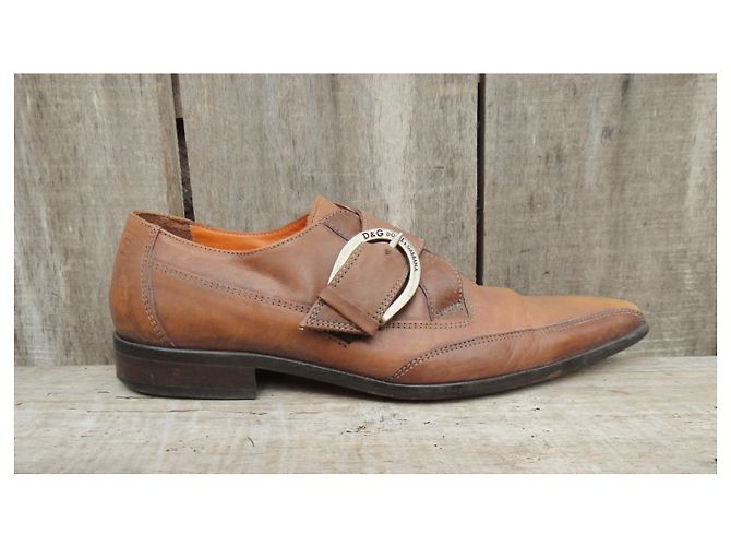 scarpe con fibbie Dolce & Gabbana p 41,5 Caramello - vista 3