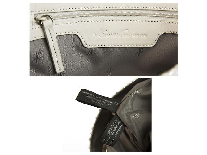Kenneth Cole Cinza Prata Brilhante Couro de Cobra Flap top Clutch Bag Handbag - vista 6