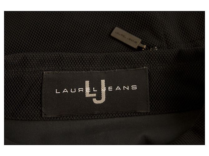 Laurèl Laurel Jeans Black Mesh Lined Fabric Button Front Lightweight Jacket size 40 - view 3