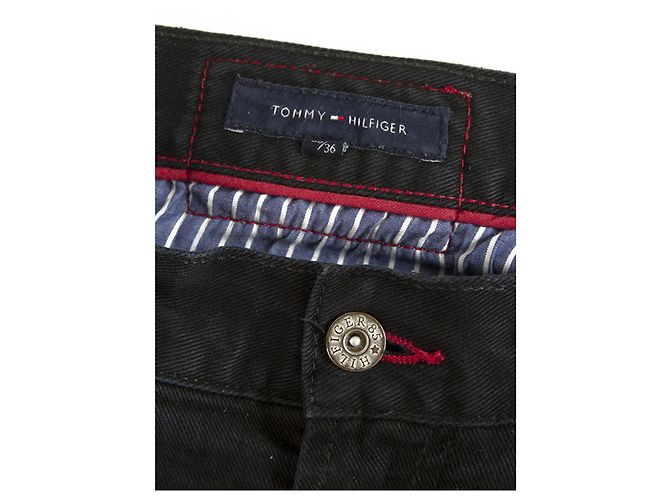 Tommy Hilfiger Madison Schwarze Baumwolle Herren Freizeithose Hosengröße 36 / 38 - Ansicht 3