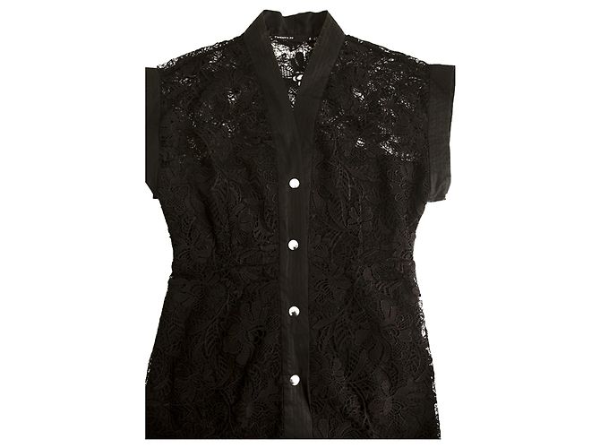 Autre Marque Zwanzig 29 Mini Black Lace m. Druckknöpfe Ärmelloses Minikleid Größe S. - Ansicht 5