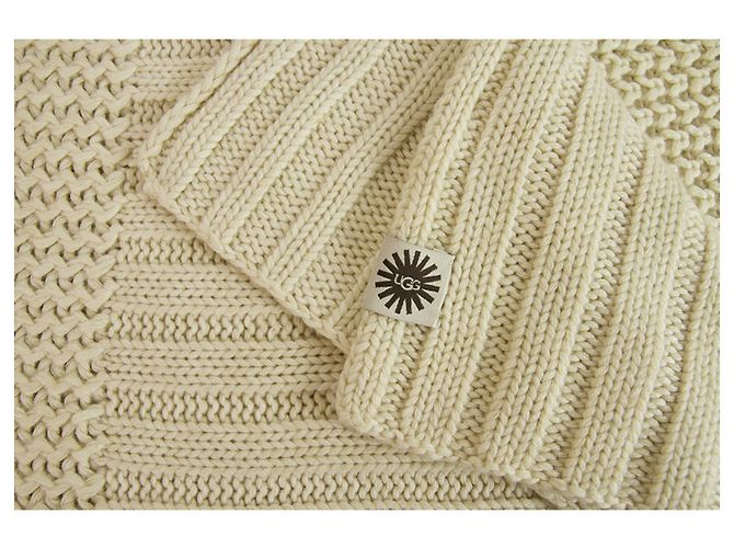 UGG Cream Knit Woolen Sehr lange warme Winterschal Wrap Cache Col. - Ansicht 7