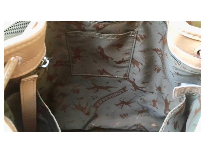 Borsa a secchiello Longchamp in pelle beige - vista 2