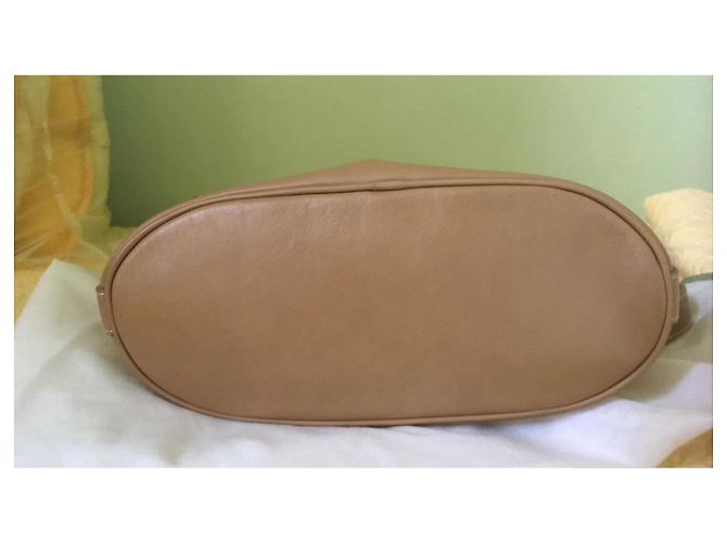Borsa a secchiello Longchamp in pelle beige - vista 4