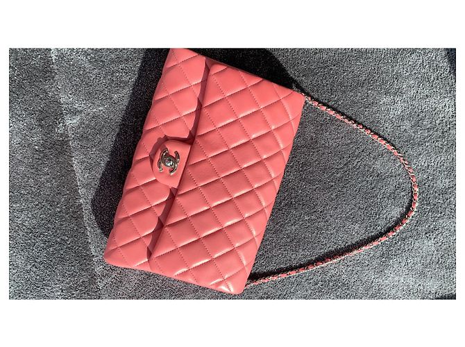 Bolsa Chanel Timeless Rosa Coral em pele de vitelo - vista 9