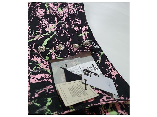 Pantaloncini mini Love Moschino nero rosa verde cotone - vista 3