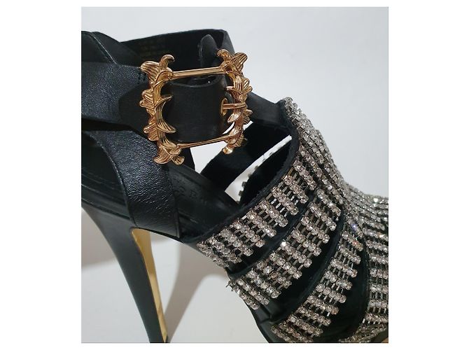 Anna Dello Russo pour H & M Absatzschuhe aus Leder schwarz silber - Ansicht 3