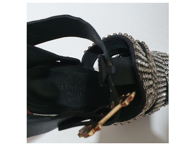 Anna Dello Russo pour H & M Absatzschuhe aus Leder schwarz silber - Ansicht 8