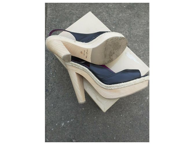 Sergio Rossi Slingback Peeptoes aus Leder Schwarz - Ansicht 3