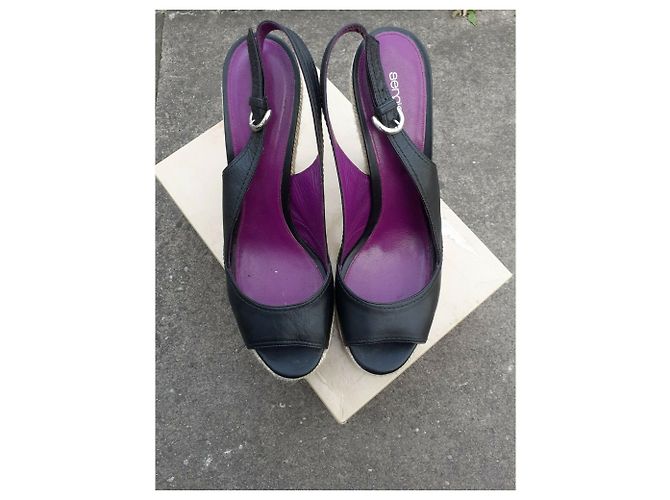 Sergio Rossi Slingback Peeptoes aus Leder Schwarz - Ansicht 4