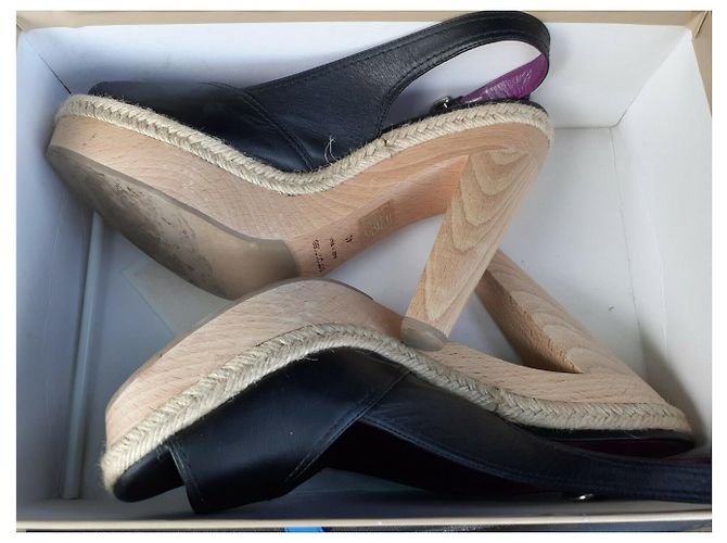 Sergio Rossi Slingback Peeptoes aus Leder Schwarz - Ansicht 6