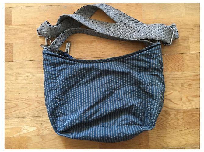 Stella Mc Cartney borsa in tessuto a righe Stella McCartney / Lesportsac Blu Grigio - vista 2