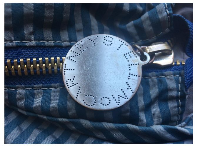 Stella Mc Cartney borsa in tessuto a righe Stella McCartney / Lesportsac Blu Grigio - vista 6