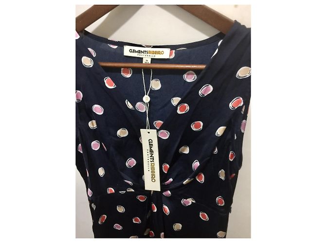 Clements Ribeiro Satinkleid Navy Blau Mehrfarben Marineblau - Ansicht 2