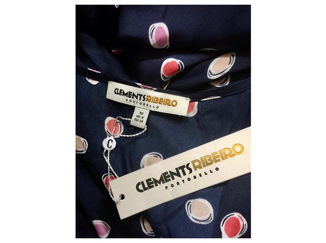 Clements Ribeiro Satinkleid Navy Blau Mehrfarben Marineblau - Ansicht 4