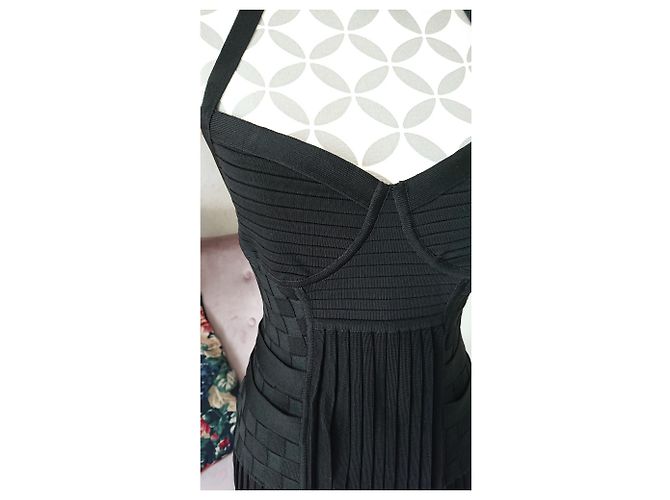 Pierre Balmain Schwarzes Plissee Strickkleid - Ansicht 3
