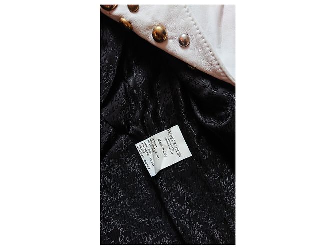 Pierre Balmain Perfecto Lederjacke Weiß - Ansicht 11