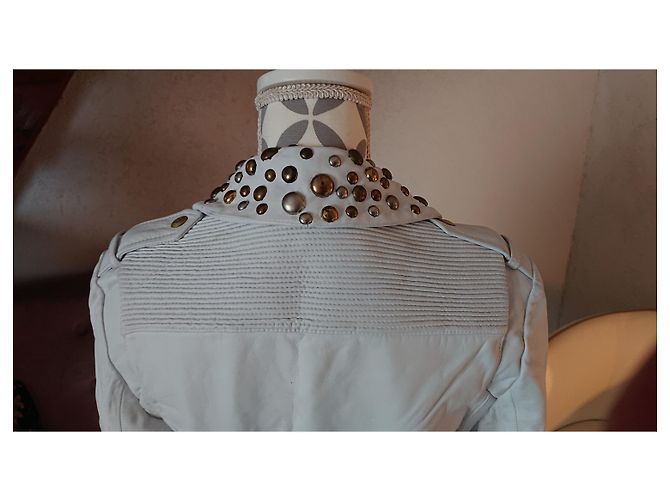Pierre Balmain Perfecto Lederjacke Weiß - Ansicht 7