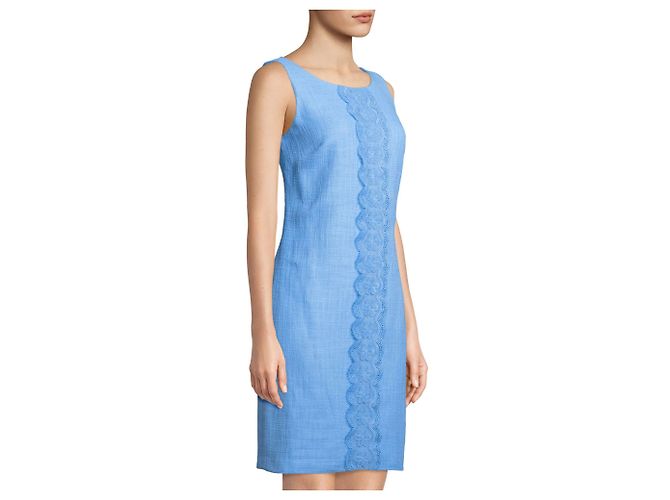 Karl Lagerfeld Tweedkleid mit Spitzendetail Hellblau - Ansicht 3