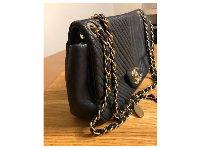 Chanel Borsa chevron senza tempo Nero - vista 14